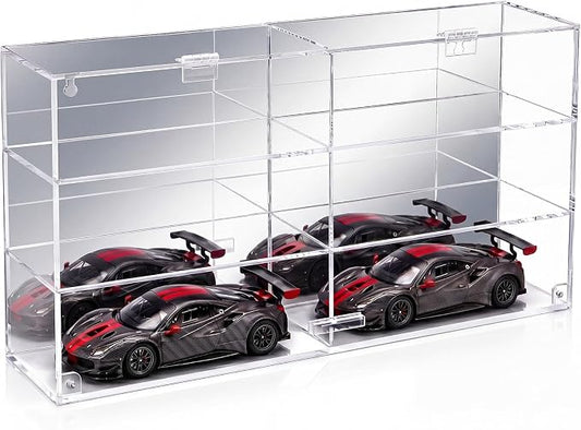 Clear Acrylic Toy Car Display Case 1: 24 Scale Diecast Toys Display Box Wall Mounted Shelf for Storage Toy Car Mini Model Race(6 Grids) by Juexica