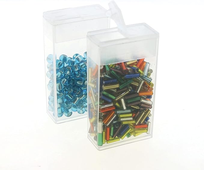 The Beadsmith Clear Plastic Boxes - Rectangle with a Flip Top Cap - 7/16” x 1” x 1-7/8” - Use for Beads, Bath Salts, Wedding & Party Favors, Home or Office Storage - Bag of 100 - Image 7