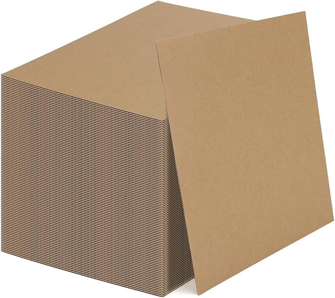 Calenzana 5x7 Corrugated Cardboard Sheets Set of 100, Flat Card Boards Inserts for Crafts, Packing, Shipping, Moving, Mailing by Calenzana