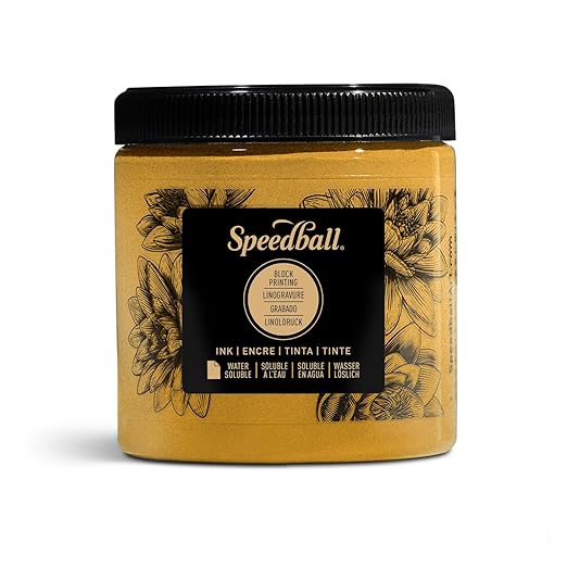 Speedball 3816 Water Soluble Block Printing Ink – Bold Color With Satin Finish AP Non-toxic 8 Fl. Oz., Copper