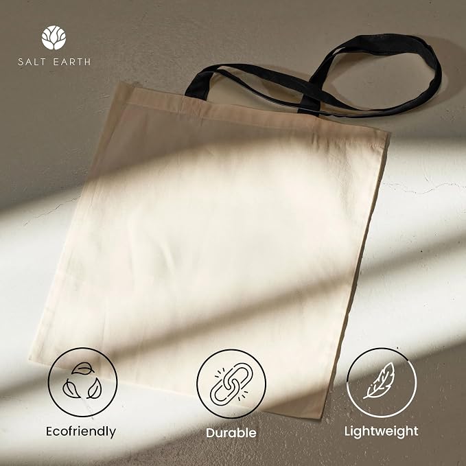 Salt Earth 5|6|12|24|48|100|200 Pack ToteBags Bulk Reusable Totes Grocery Shopping Cloth Bags DIY Promotion Gift Beach Travel - Image 6