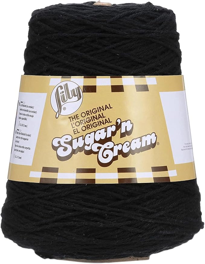 Lily Sugar'n Cream Cone Cotton Yarn for Dishcloths, Black | #4 Worsted Yarn, 100% Cotton Cone Yarn for Crochet, Knitting, Dishcloths and Crafts, 674 Yards, 400g/14.11oz, 1-Pack - Image 2