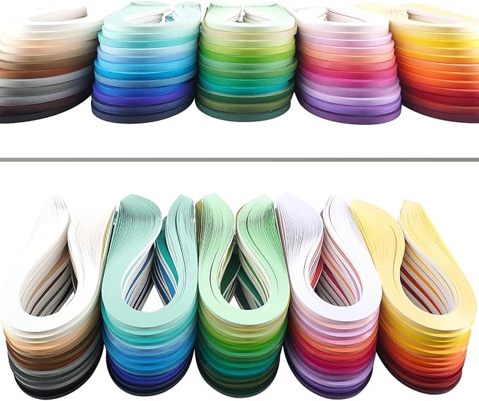 JUYA Solid-Color Quilling Strips Set 60 Colors 6000 Strips 5mm/0.20in | 60 Individually Packed Colors; 100 Strips Each; 10 Color Series; 39cm (15.35in) Long; Approx. 120 GSM - Image 4