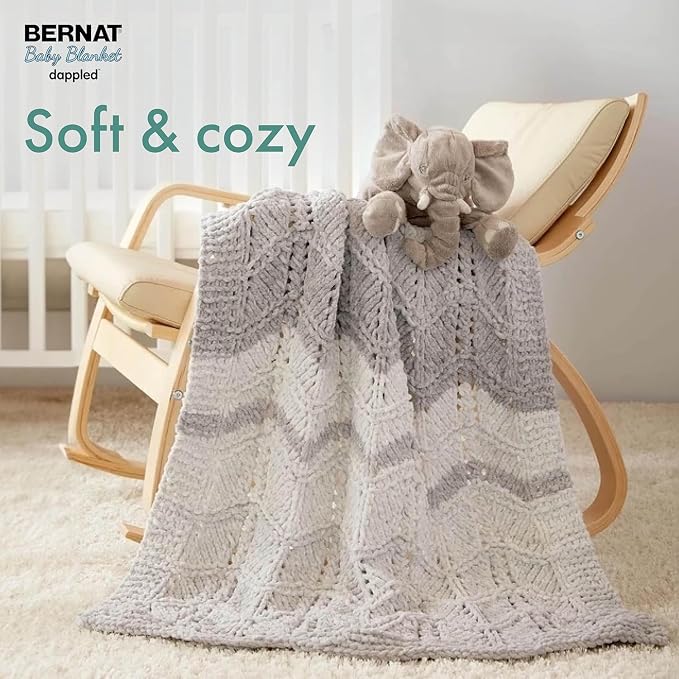 Bernat Baby Blanket Dappled ABRACAD-Apricot Yarn - 2 Pack of 300g/10.6 oz - 100% Polyester - #6 Super Bulky - 220 Yards - Knitting/Crochet - Image 8