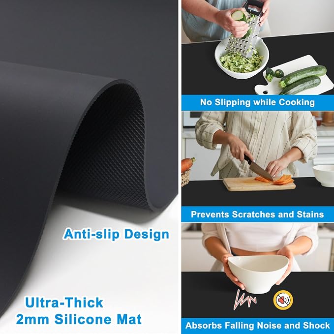 Extra Large Silicone Mat 78.74”x19.69”x0.08”, Multipurpose Silicone Mat Thick Heat Resistant Mat Shipped Rolled Up Kitchen Counter Mat Nonslip Silicone Mats for Kitchen Counter Translucent | Thick Nonslip Silicone Counter Mat, Waterproof Kitchen Counte... - Image 5