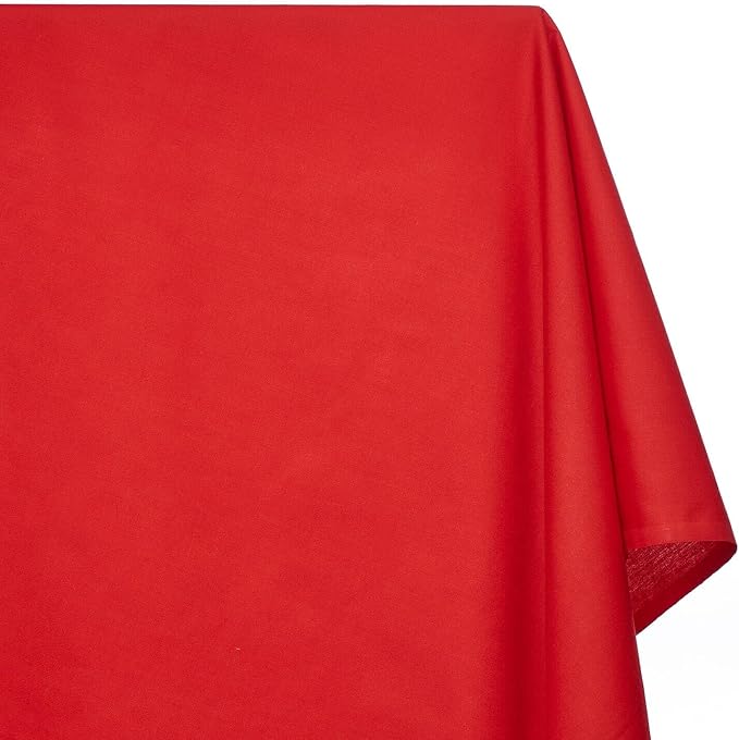 Cotton Polyester Broadcloth (44/45 Inch) Plain Weave Fabric by The Yard - for Sewing Fashion Apparel, Decor, & More (Red, 5 Yards) - Image 2