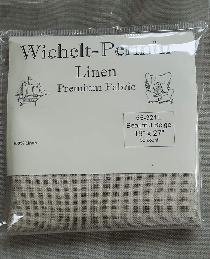 Premium Linen Cross Stitch Fabric 18" x 27" Beautiful Beige 32 Count by Hobbymaster