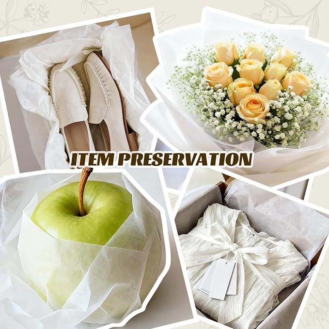 Simetufy 1280 Sheets 20x30 White Tissue Paper Bulk for Packing Moving | Gift Wrapping Tissue Paper for Weddings, Birthdays, Holidays, and Christmas Crafts Decor - Image 7