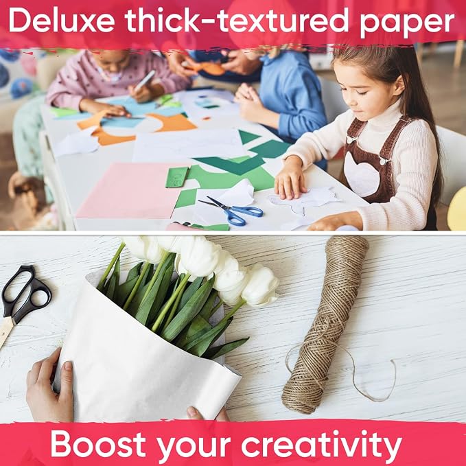 36" x 1200" (100 ft) White Kraft Paper (Case of 9 Rolls), 45 lbs Thickness, Kraft Paper for School, Arts, Gift Wrapping, Moving - Image 5