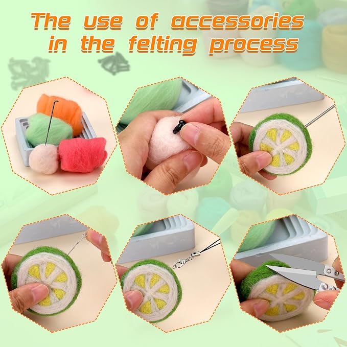 IMZAY Needle Felting Kit, 72 Colors Felting Wool Kit Wool Roving | 149 Pcs Needle Felting Tools for Beginner, Needle Felting Starter Kit with Felting Needles, Pad, Felting Wool for Adult - Image 5