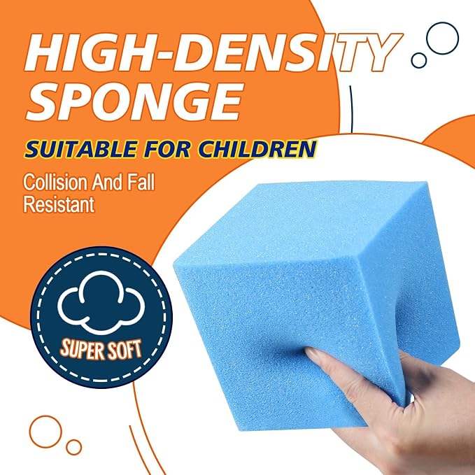 Foam Pit Blocks Foam Padding Sponge Pit Cubes Sponge Blocks for Amusement Park Gymnastics Freerunning and Parkour Courses - 36PCS 5" x 5" x 5" (Dark Blue) - Image 3