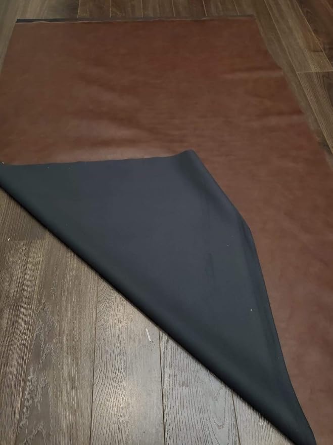 NAT Leathers | Brown Fenice Soft Faux Vegan Leather PU (Peta Approved Vegan) | 1 Yard (36 inch Length x 54 inch Wide) Cut by Yard | Synthetic Pleather Nappa 0.9 mm Smooth Upholstery | 36"x54" - Image 3