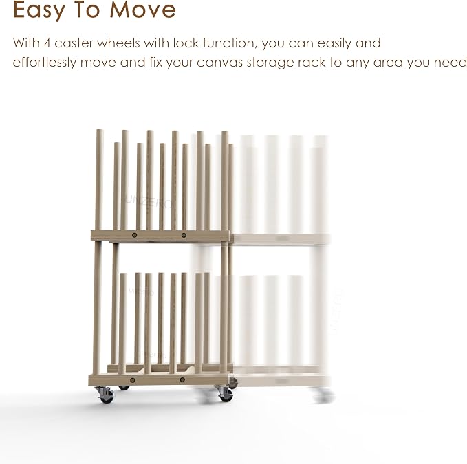 Art Storage Rack - Canvas & Paper Storage Stand with Handle & Caster Wheels for Art Studios & Gallery - Image 7