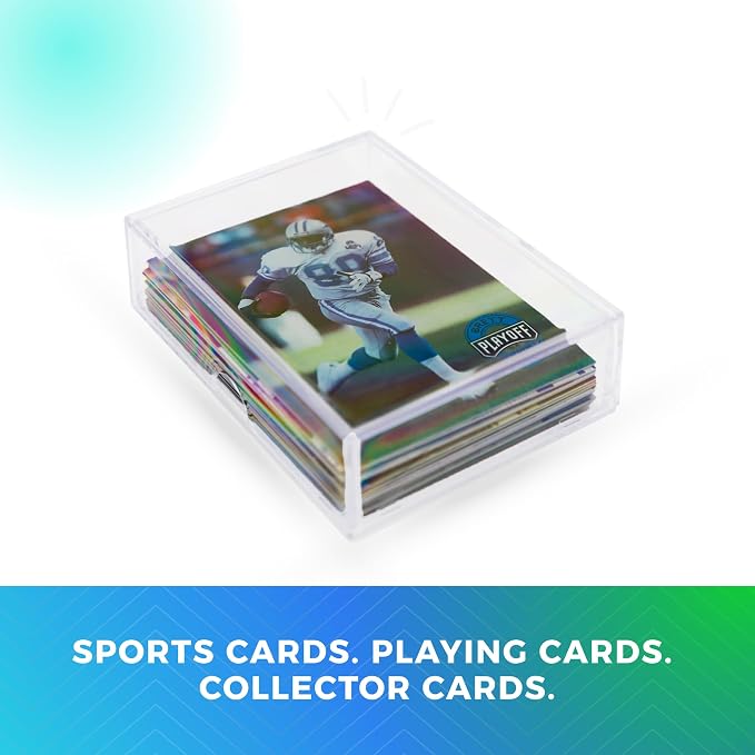 10-Pack Clear Acrylic Card Storage Boxes with Lids – Holds 52 Playing Cards or 50 Standard Trading Cards Each, Stackable Organizer for Sports & TCG Cards (Unsleeved) - Image 9