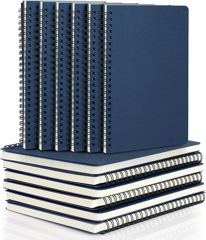 EUSOAR Spiral Notebook, 12 Packs A5 5.5"x8.3" 120 Pages Hardcover Lined Travel Writing College Ruled Notebooks, Memo Notepad Sketchbook, Students Office Business Subject Diary Book Journal-Royal Blue by EUSOAR
