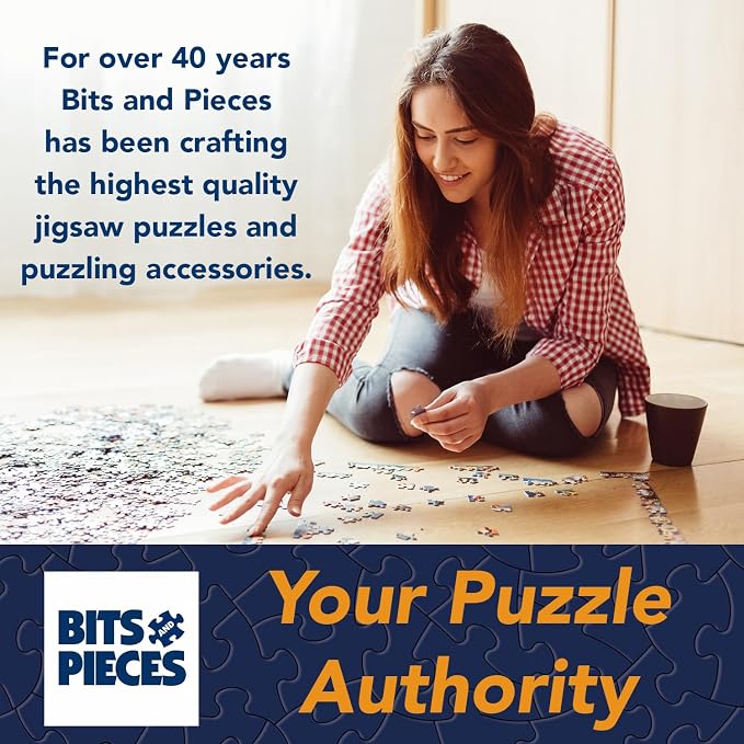 Bits and Pieces Rotating Puzzle Board with Lazy Susan, Portable 1500 Piece Jigsaw Puzzle Table with Fabric Lining, Measures 34" x 34" - Image 8
