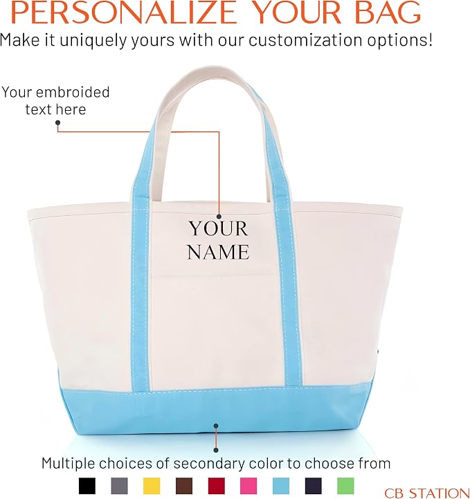 CB STATION Large Classic Tote - Canvas Tote Bag for Women - Multi-Colored Design, Perfect for Travel and Shopping - Image 5