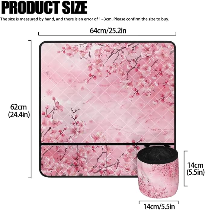 Cherry Blossom Sewing Machine Dust Cover & Mats With Pockets - Fits Most Standard Machines, Reduces Vibration - Image 4