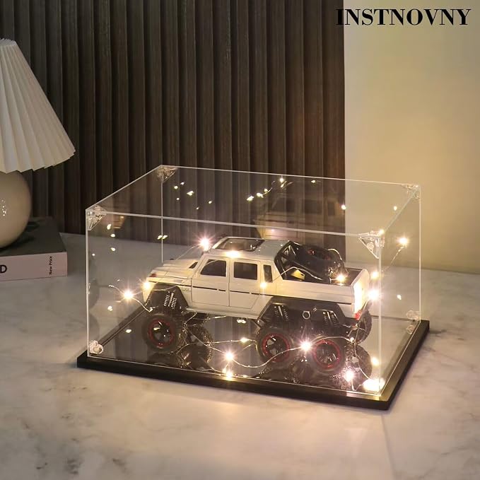 Acrylic Display Case for Collectibles Assemble Acrylic Display Box for Lego 76240 Building Set Clear Acrylic Case for Display Action Figures Car Model Toys(Black,19.7*11.8*7.9 inch) - Image 7