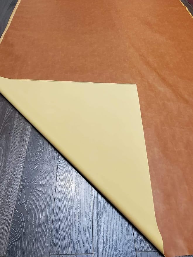 Cognac Tan Soft Faux Vegan PU {Peta Approved Vegan} Leather by The Yard Synthetic Pleather 0.9 mm Nappa Yards (360 inch Wide x 54 inch) Soft Smooth Upholstery (Cognac Tan, 10 Yards (360"x54")) - Image 4