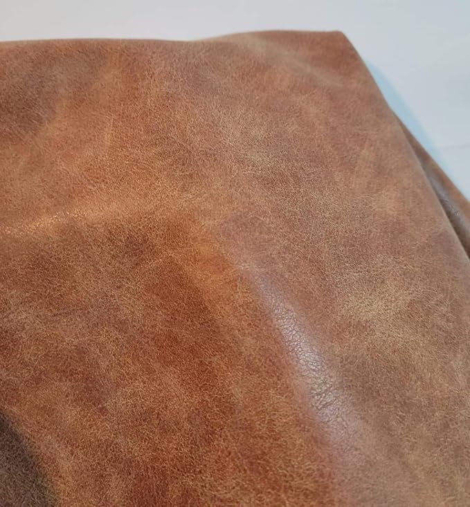 NAT Leathers | Blonde Distressed Soft Leather Upholstery Fabric (Peta Approved Vegan) | 2 yards (72 x 54 inches wide) cut by The yard | Synthetic Smooth PU Pleather 0.9 mm | (72" x 54") - Image 5