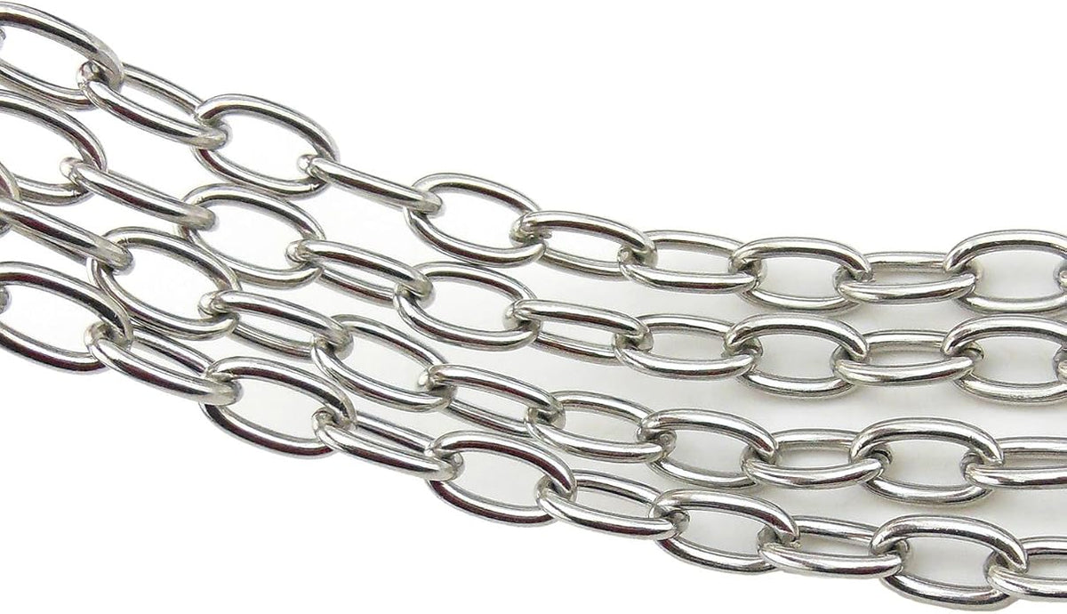 Coiris 6.6-49 Feet Stainless Steel Cable Chain for Jewelry Making Bulk, 2-9mm Soldered Link Chain Spool for DIY Necklaces Bracelets Crafts, Anti-Tarnish Metal Chain Roll (No Clasps Included) - Image 3