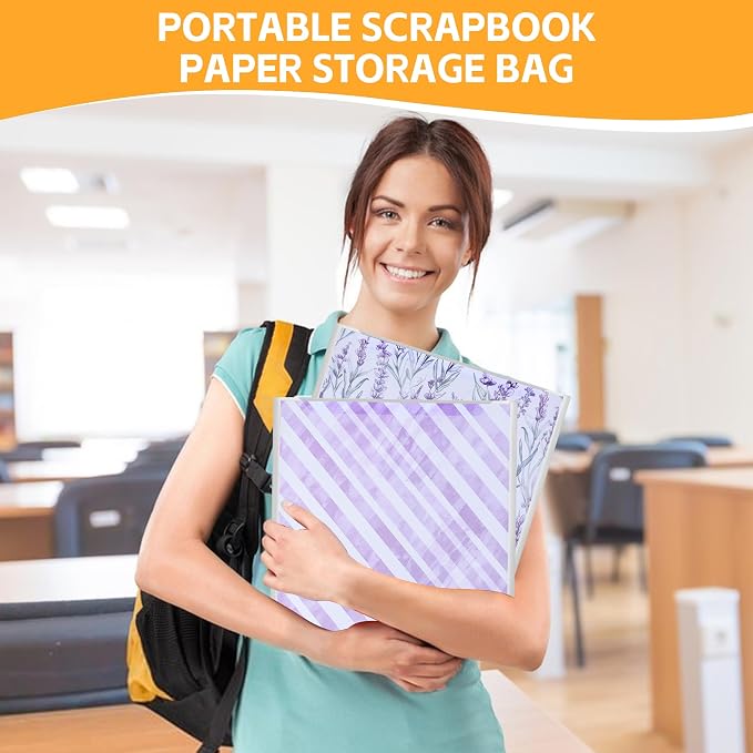 40 Pack Scrapbook Paper Storage 12x12 Paper Organizer with 120PCS Sticky Index Tabs for Holding Scrapbooking, Vinyl Sheets, Cardstock and Photos - Image 7