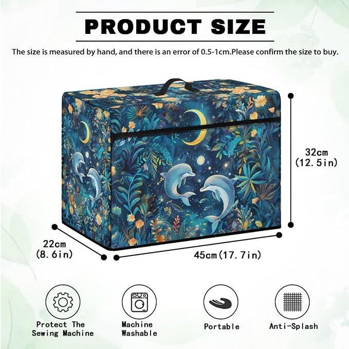 Whale Moon Sewing Machine Dust Cover & Mats for Table With Pockets - Pad to Reduce Vibration, Noise, Movement - Anti-Dust Cover for Sewing - Image 5