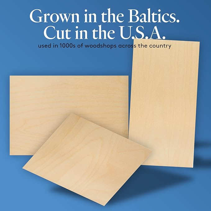 Baltic Birch Plywood 12 x 12 x 3/4 Inch - 18 mm Craft Wood, B/BB Grade, Stronger Than Basswood Sheets/Balsa Wood, Perfect for Laser, CNC Cutting, Shelf Boards 12 inch Wide, by Woodpeckers - Image 3