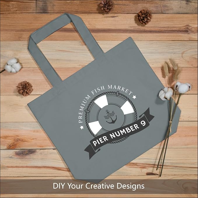 TOPDesign 3-Pack Super Strong Large 12oz Cotton Canvas Tote Bags, Reusable Grocery Shopping Cloth Bags, Fashionable Two-Tone Totes for Crafts, DIY Your Creative Designs - Image 3