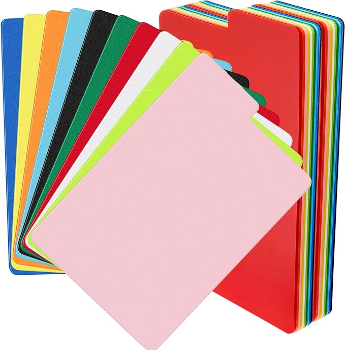 Lewtemi 100 Pcs Comic Book Dividers Multicolor Frosted Card Separator with Tabs Large Plastic Comic Book Dividers for Books Storage Boxes, 10 Assorted Colors, 7.25 x 11.25 Inch by Lewtemi