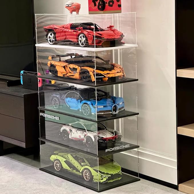 3mm Clear Acrylic Display Case for LEGO McLaren P1 42172 1/8 Model Car | Thickened Transparent Box for 42232 Sadair's Spear 42143 Ferrari SP3 42115 Lamborghini Sián 42156 42096 White 23.6x11.8x7.9in - Image 6