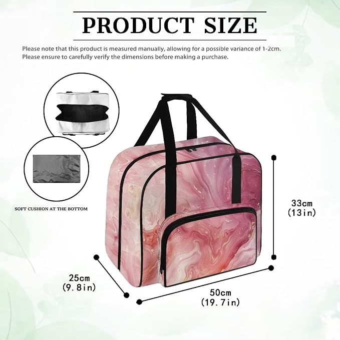 Pink Marble Sewing Machine Carrying Case Sewing Machine Cover Dust Cover for Sewing Accessories Scissors Crochet Hooks Portable Washable Home Decoration Sewing Case - Image 7