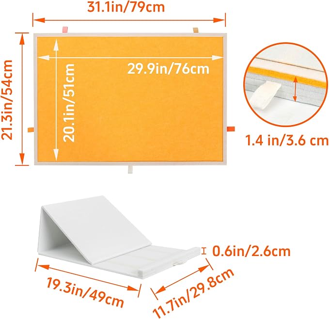 Tektalk Jigsaw Puzzle Table with Integrated Adjustable Stand/Bracket, 3-Tilting-Angle Super Lightweight Felt Puzzle Plateau Board with Cover & 4 Sorting Drawers, for Up to 1000 Pieces - Orange - Image 5