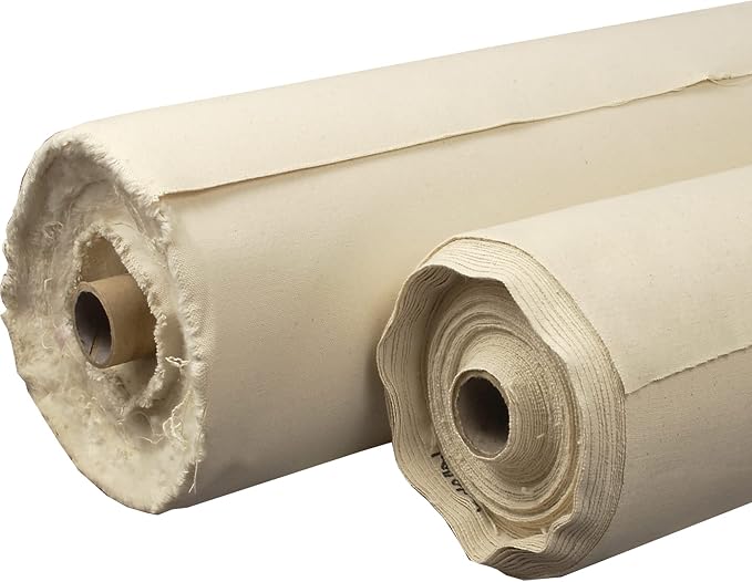 Creative Mark Unprimed Cotton Duck Deluxe Canvas Roll - 12 Ounce #12 Double Filled Roll - 72" x 30 Yards - Very Uniform Canvas Texture - Bulk Un-Stretched Duck Canvas Fabric for Artists by CreativeMark