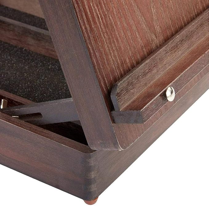 KINGART Adjustable Wood Table Sketchbox Easel, Premium Beechwood Espresso Stain - Portable Artist Desktop Storage Case, Hold All Supplies - Image 8