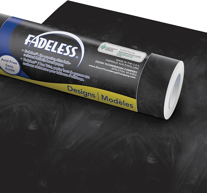 Fadeless Bulletin Board Paper, Fade-Resistant Paper for Classroom Decor | 47.25” x 50’, Chalkboard, 1 Roll - Image 9