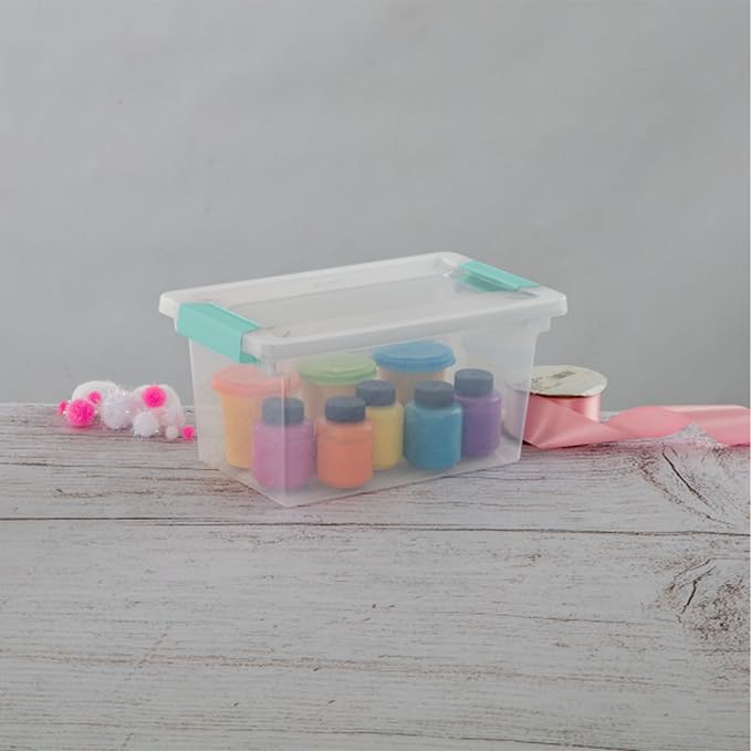 Sterilite 16-Pack Clip Box, Stackable Clear Plastic Bins with Latching Lids, Medium - Writing, Arts or Crafts Supplies Storage Containers for Home, Office, Classroom and Workshop Organization - Image 7