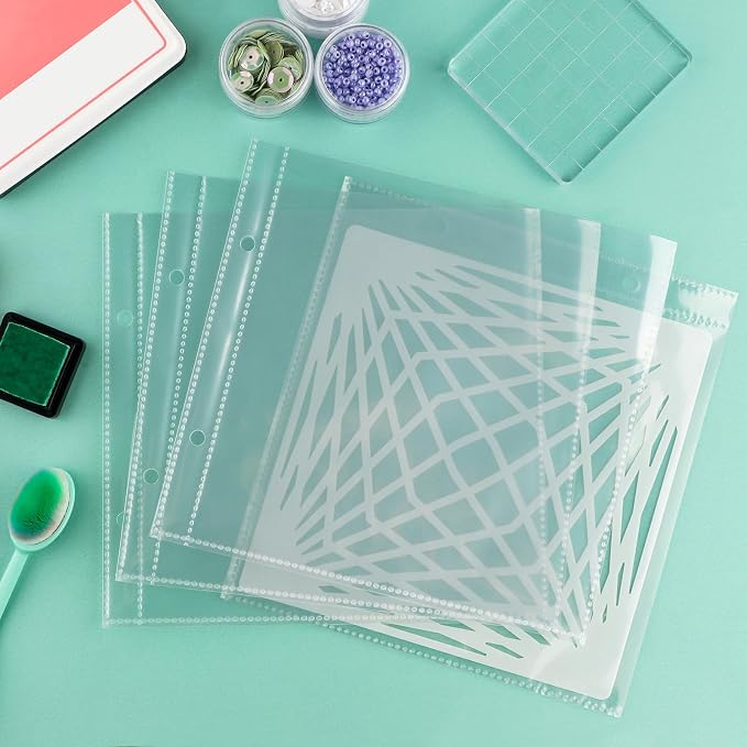 Briartw Cookie Stencil Storage Binder for Storage 6x6 inch Stencils,Die Cuts,DIY Scrapbooking,Clear Stamp,Storage Folder Organizer Include 2 Cover,100 Sleeve,100 Backing Paper and 20 Divider Tabs - Image 8