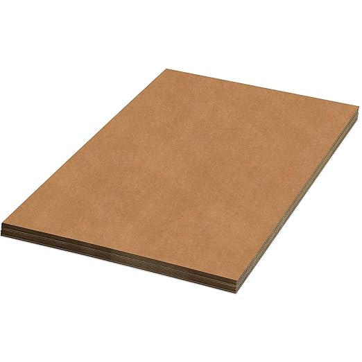 Box USA AVIDITI Shipping Cardboard Sheets 18"L x 12"W, 50-Pack | Corrugated Sheets for Packing, Moving and Storage Supplies,Kraft by BOXUSA