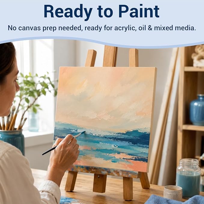 10 Pack 6x6 Unfinished Birch Wood Panels Kit for Painting | 3/5’’ Deep Wooden Canvas, Cradle Boards for Acrylic Pouring, Art, Crafts, Epoxy Resin, Laser Engraving Cutting - Image 6