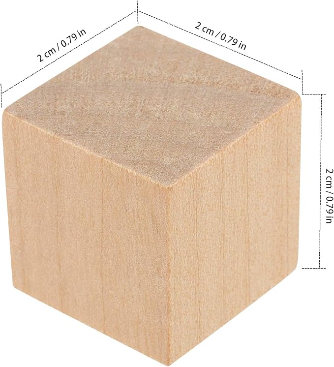 800 PCS 3/4 Inch Natural Wooden Cubes, Mini Unfinished Wood Blocks, Wood Square Blocks for Puzzle Making, Letter Blocks, Painting, DIY Crafts - Image 2