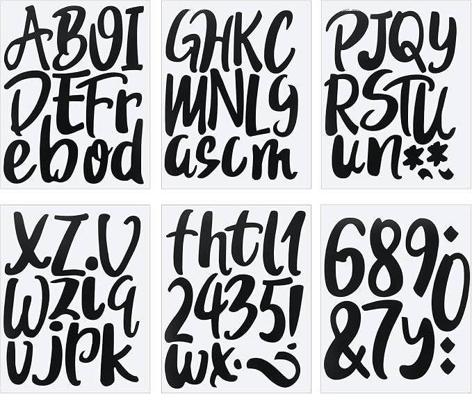 Outus 576 Pcs 8 Sheets Letters Stickers Vinyl Alphabet Number Decals Back to School Supplies for Water Bottles Cups Mailbox Scrapbooking Bulletin Board Classroom Decor(Black,6 Inch) by Outus