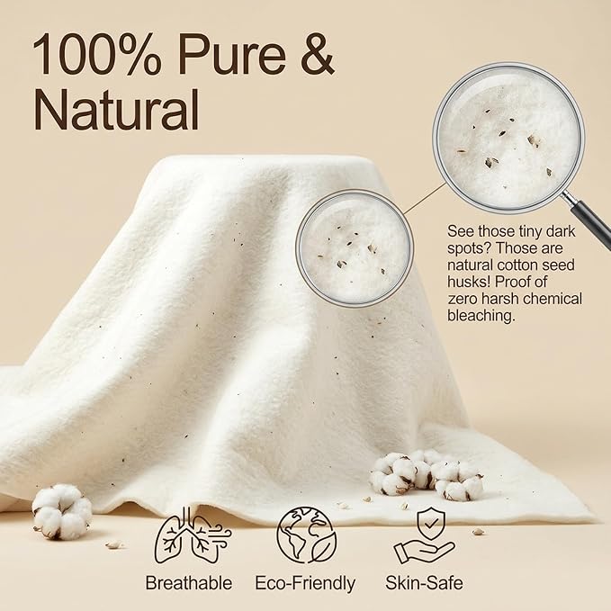 Natural Cotton Batting for Quilting 90in X 2 Yd - Low Loft Cotton Quilt Batting for Sewing, Crafts & Home Decor - Needle-Punched, Breathable - Batting Fabric, Quilting Supplies - Image 3
