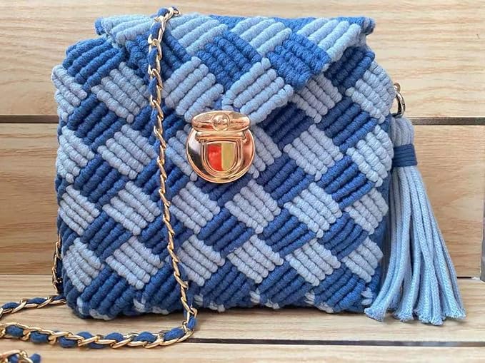 Likeecords 2 Skeins Braided Macrame Cotton Cord 3mm x 100m, 100% Cotton Rope String for Bag, Wall Hanging, Plant Hangers, Crafts, Knitting (Blue) - Image 7