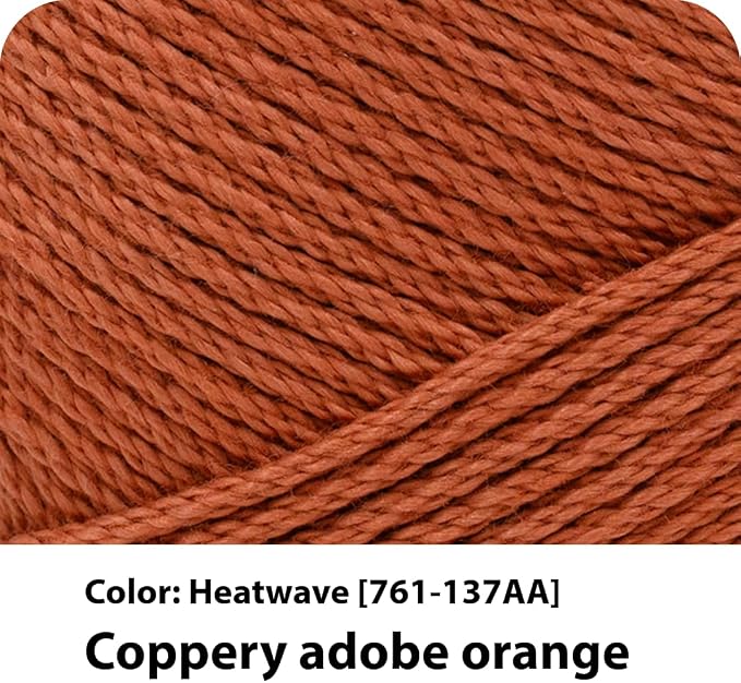 Lion Brand Yarn, 24/7 Cotton Yarn, Heatwave, Orange, 1 Pack | Light Worsted 100% Mercerized Cotton Yarn for Crochet, Knitting, Craft, 185 Yards of Natural Fiber for Tees, Bags, Dishcloths - Image 2