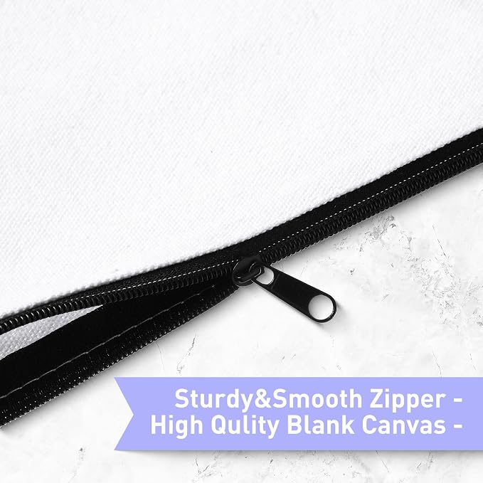 Reginary 80 Pack Canvas Zipper Makeup Bags Bulk Pencil Pouches Blank DIY Craft Canvas Cosmetic Bag Pouch with Zipper for Makeup Cosmetic Toiletry Stationary Storage(White and Black Zippers) - Image 3
