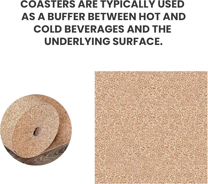 Flowe Cork Tiles, Self-Adhesive Backing for Coasters, Tiles, Wall Bulletin Boards, Natural, (3-3/4" x 3-3/4") (200) - Image 7