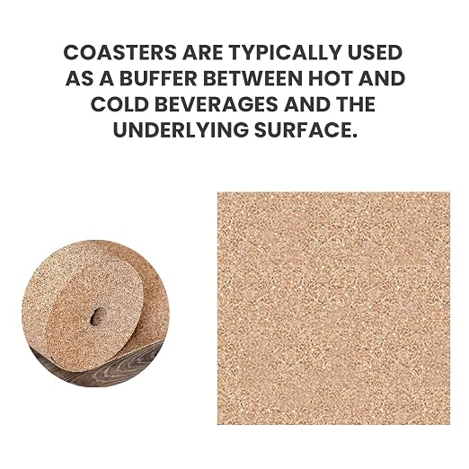 Flowe Cork Tiles, Self-Adhesive Backing for Coasters, Tiles, Wall Bulletin Boards, Natural, (3-3/4" x 3-3/4") (500) - Image 7