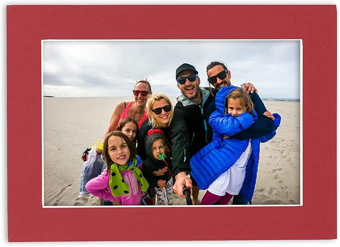 8.5x11 Mat for 12x16 Frame - Precut Mat Board Acid-Free Deep Red 8.5x11 Photo Matte For a 12x16 Picture Frame, Premium Matboard for Family Photos, Show Kits, Art, Picture Framing, Pack of 1 Mat - Image 6